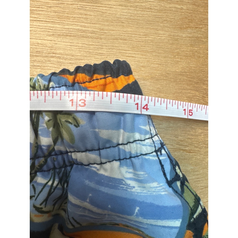 Nautica Mens Tropical Postcard Print Swim Trunks Orange Blue Board Shorts Small - Picture 7 of 9